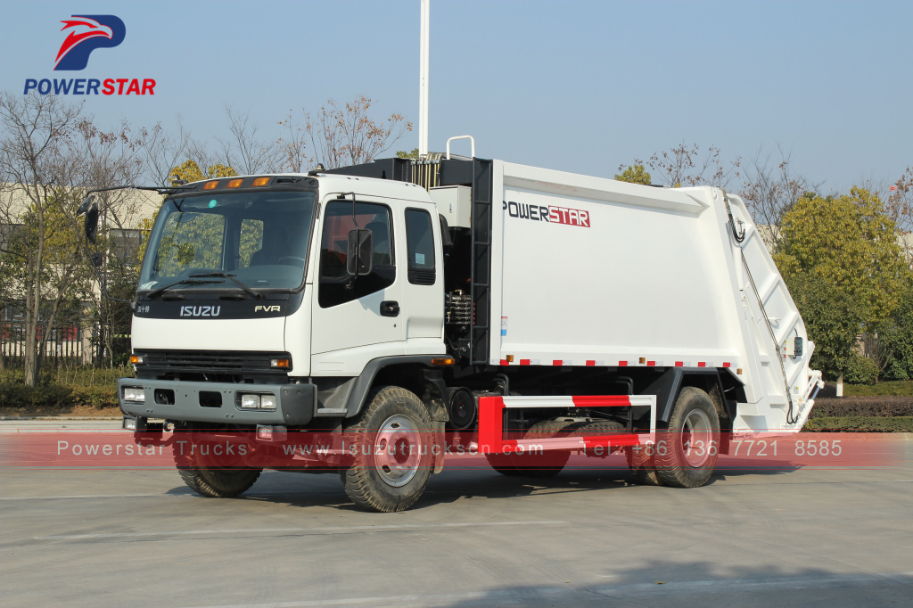 Philippines FVR Hydraulic pressed garbage compactor trucks Isuzu