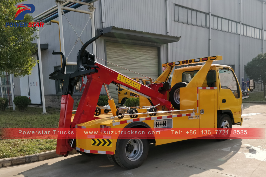 Cambodia ISUZU wrecker tow truck medium duty road recovery vehicle for sale