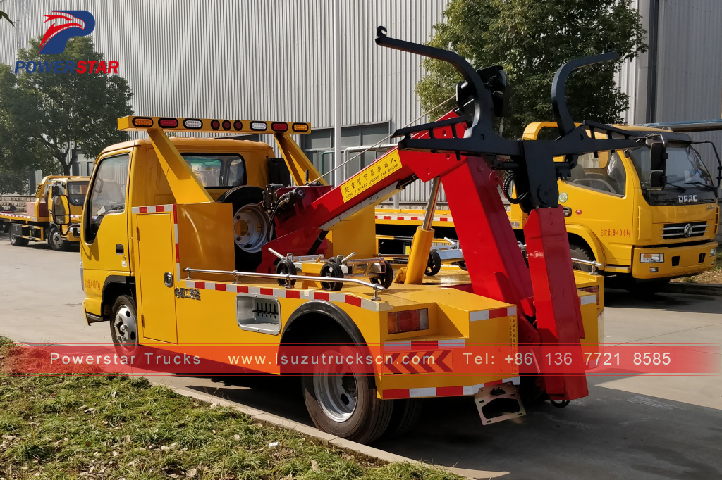 Cambodia ISUZU wrecker tow truck medium duty road recovery vehicle for sale