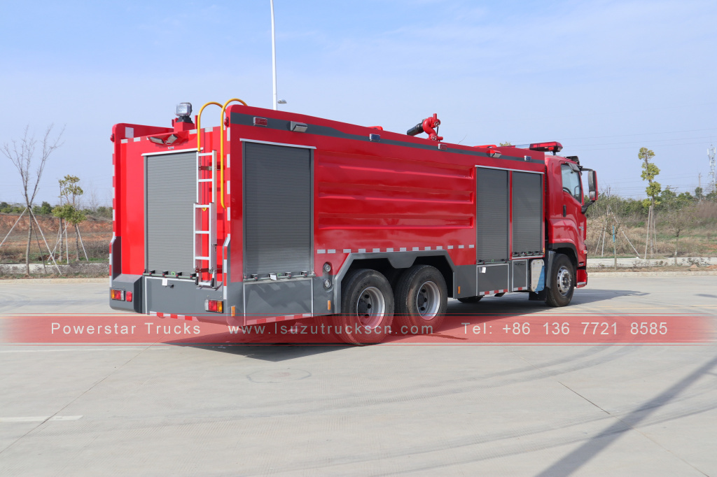 Afghanistan ISUZU GIGA Dry powder water and foam fire fighting truck 