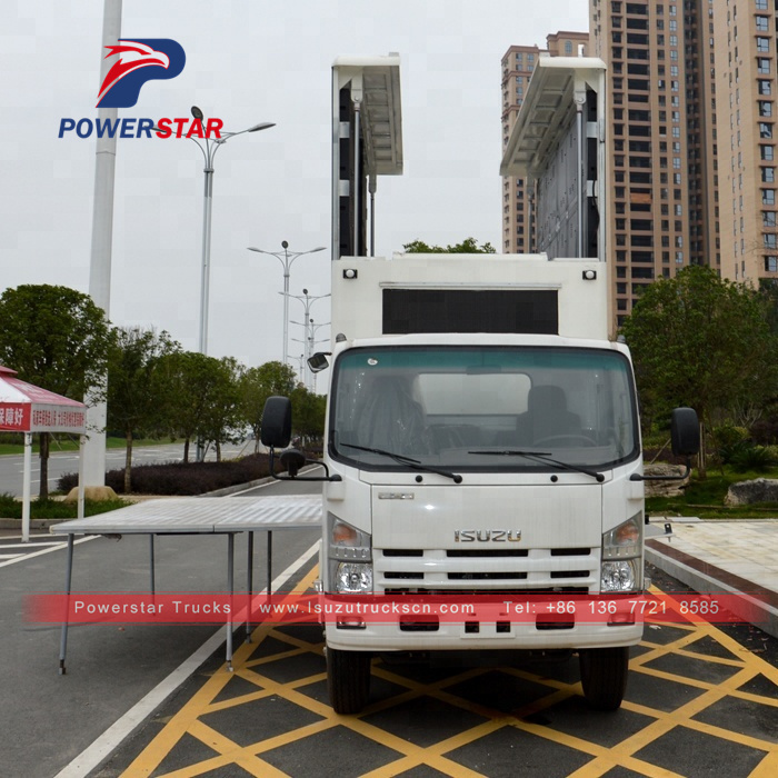 Isuzu brand Mobile Stage Truck & Outdoor LED Screen Hydraulic Truck for roadshow