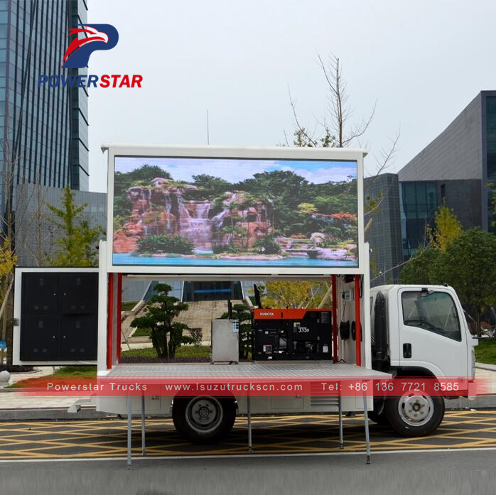 Isuzu brand Mobile Stage Truck & Outdoor LED Screen Hydraulic Truck for roadshow