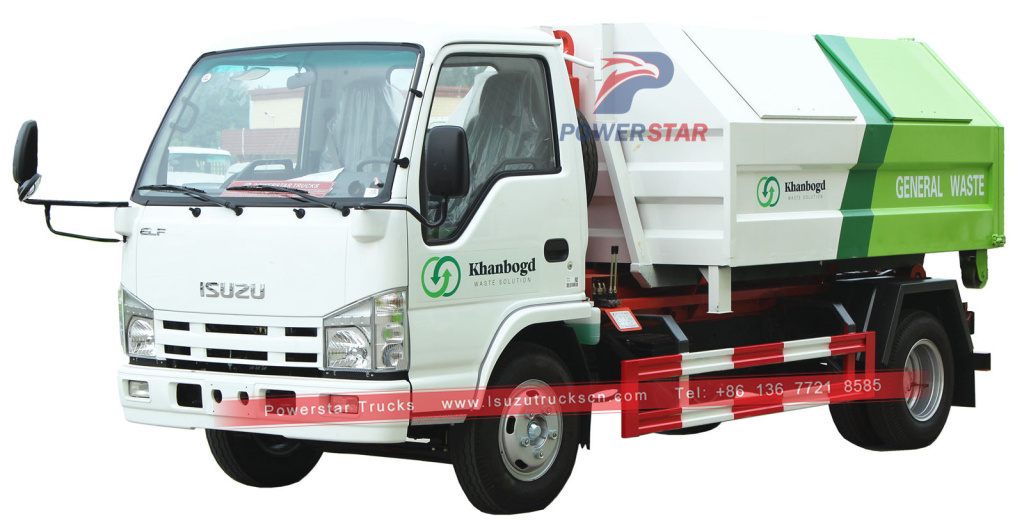 Mongolia Isuzu Hooklift Refuse Collection Garbage Truck