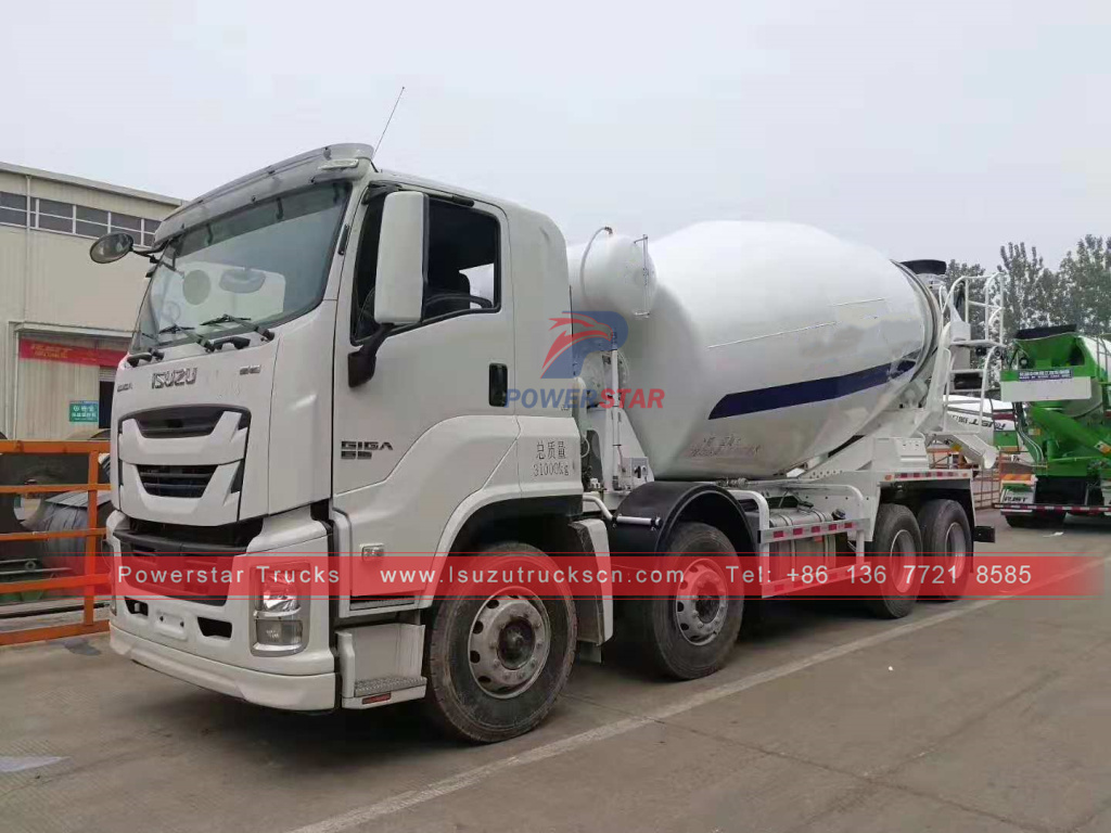 Isuzu GIGA 8x4 12 wheelers concrete drum mixer trucks for sale