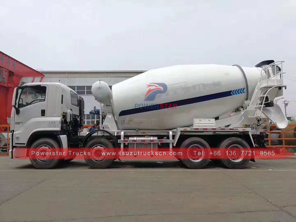 Isuzu GIGA 8x4 12 wheelers concrete drum mixer trucks for sale