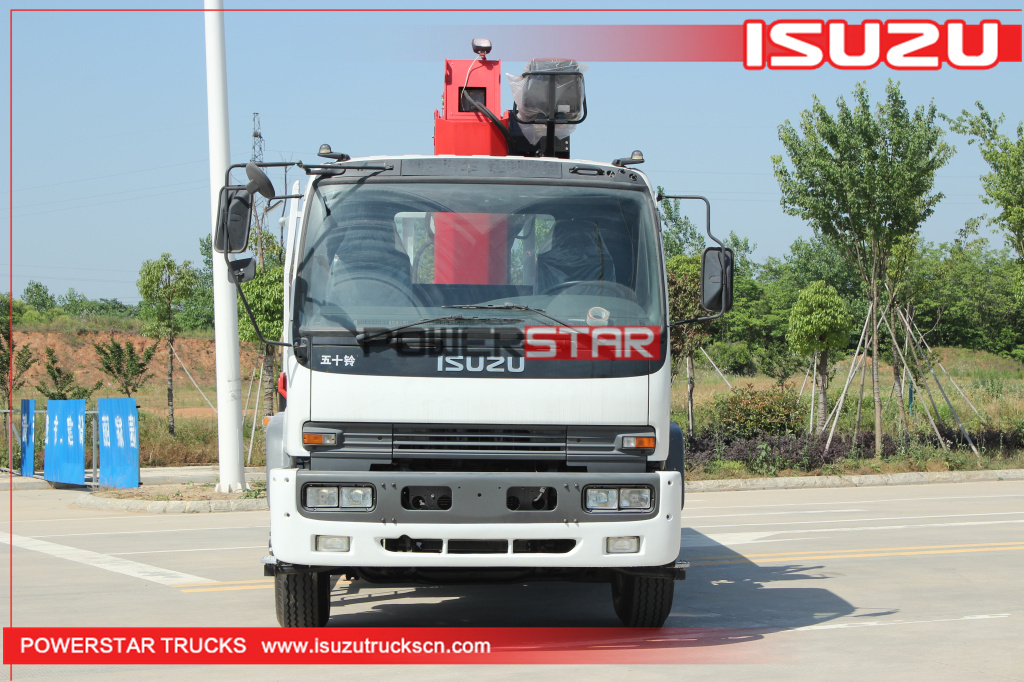 Philippines ISUZU FTR Construction Palfinger telescopic boom crane trucks