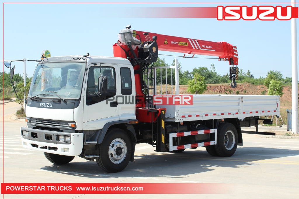 Philippines ISUZU FTR Construction Palfinger telescopic boom crane trucks