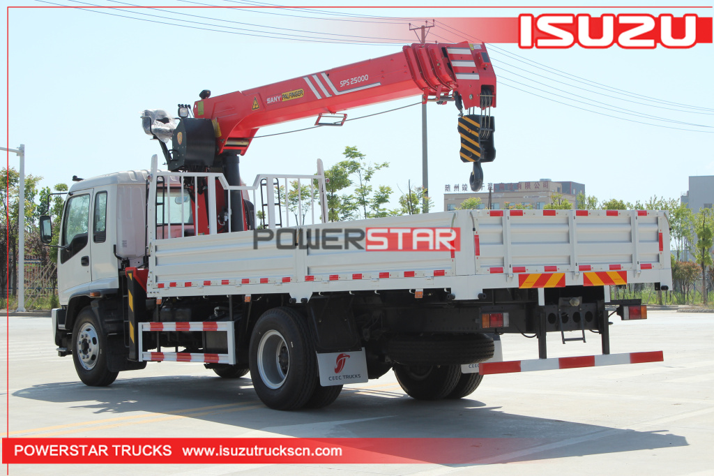 Philippines ISUZU FTR Construction Palfinger telescopic boom crane trucks