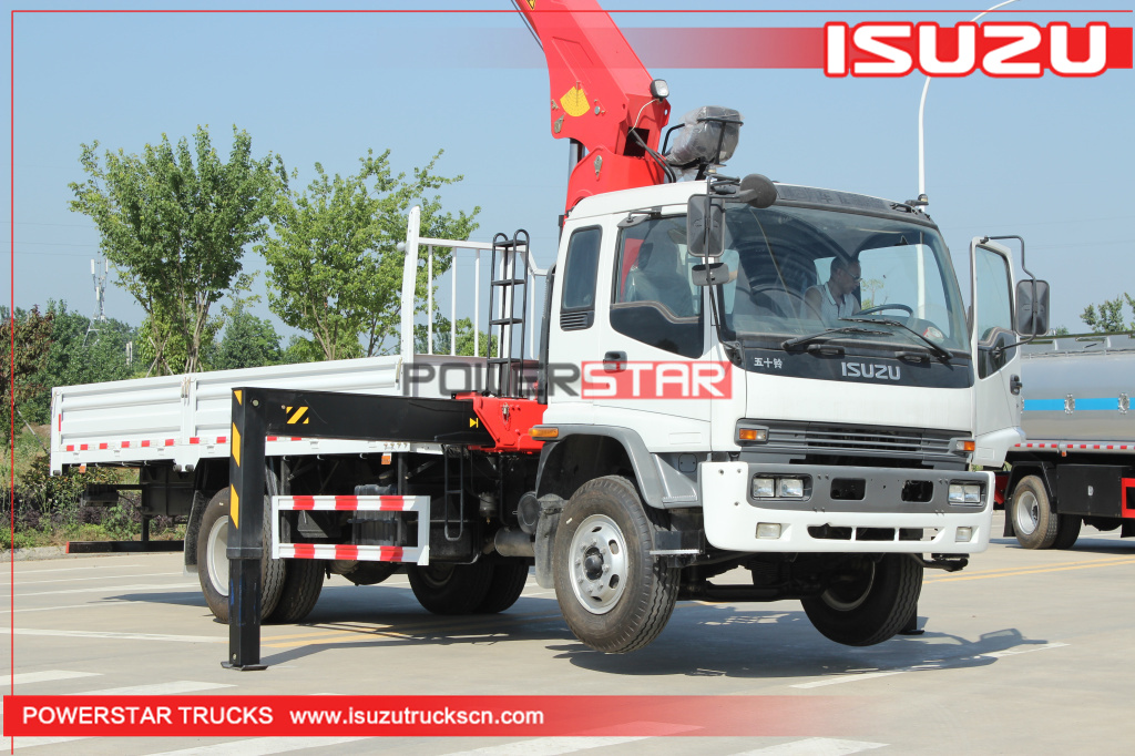 Philippines ISUZU FTR Construction Palfinger telescopic boom crane trucks