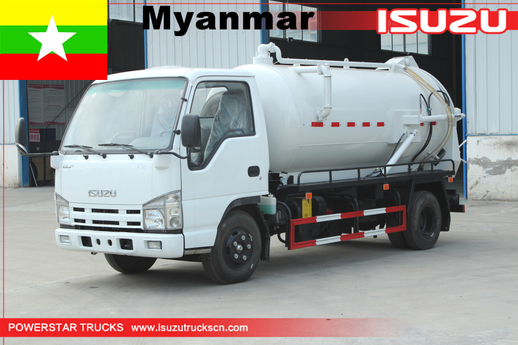 Myanmar Sewage vacuum truck Isuzu Vacuum cleaning truck