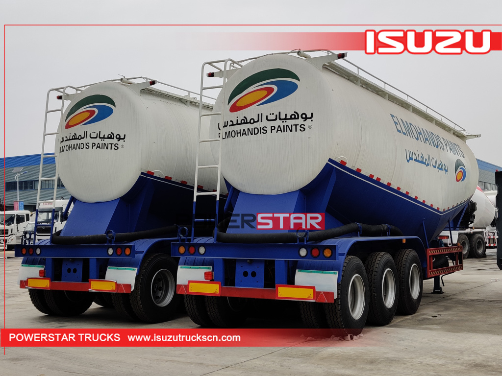 Sudan Tri-axle bulk cement truck powder tanker semi trailer for sale