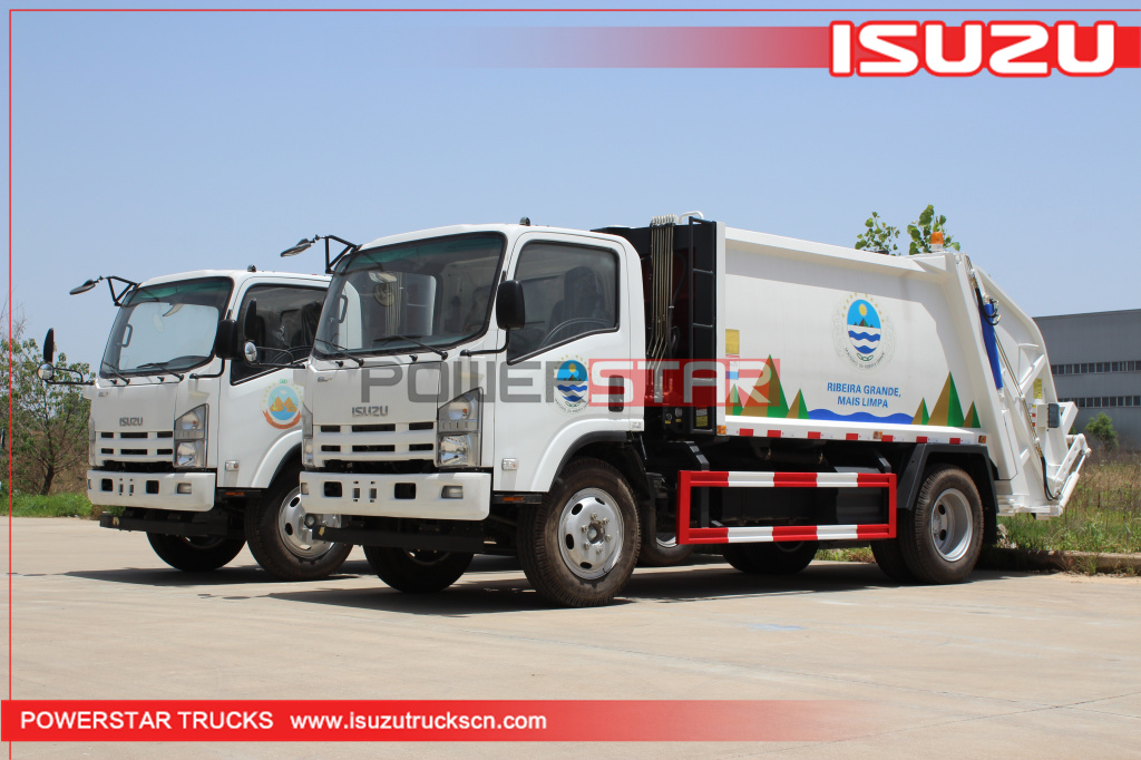 Hydraulic rear loader garbage truck Isuzu refuse vehicle 5tons 8tons