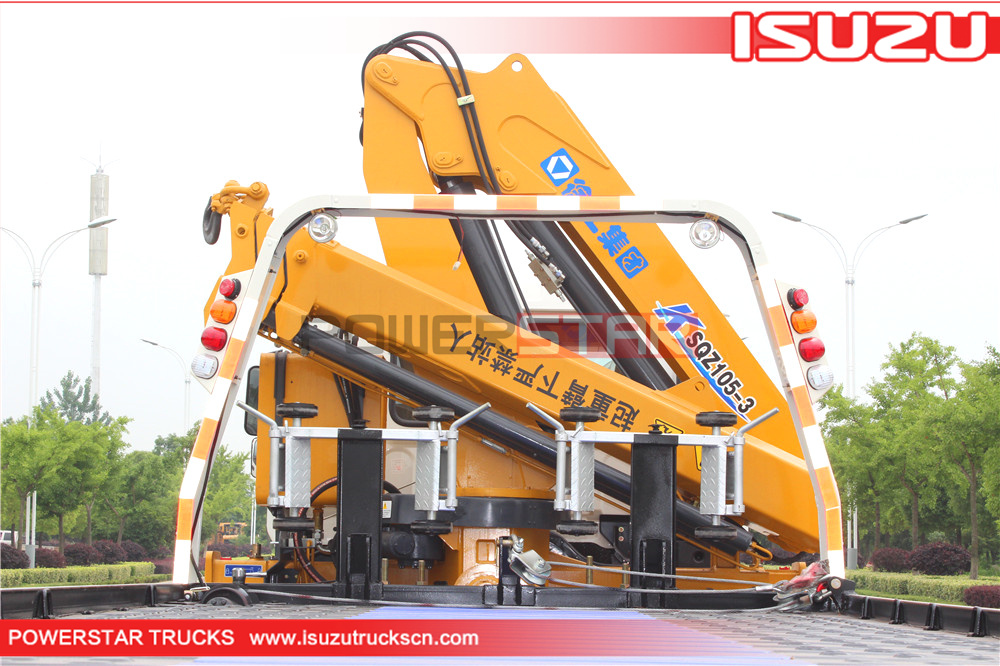 10Tons Isuzu Breakdown recovery truck FTR FVR Flatbed wrecker carrier with crane