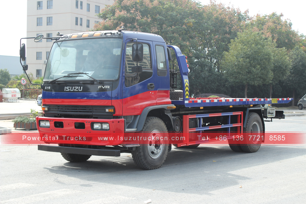 HAITI Powerstar ISUZU flat bed wrecker 8 ton Platform flatbed tow truck wrecker for sale