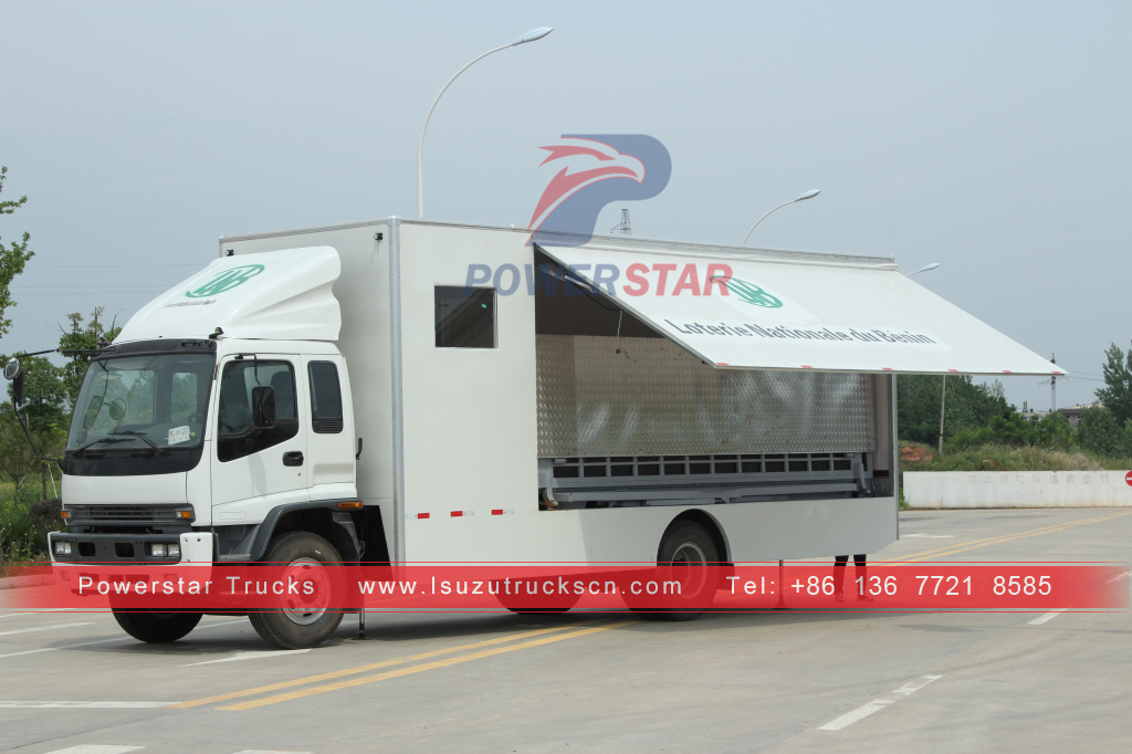 Africa Benin New ISUZU Outdoor Election Vote Car Mobile Advertising Show Truck with Foldable Stage