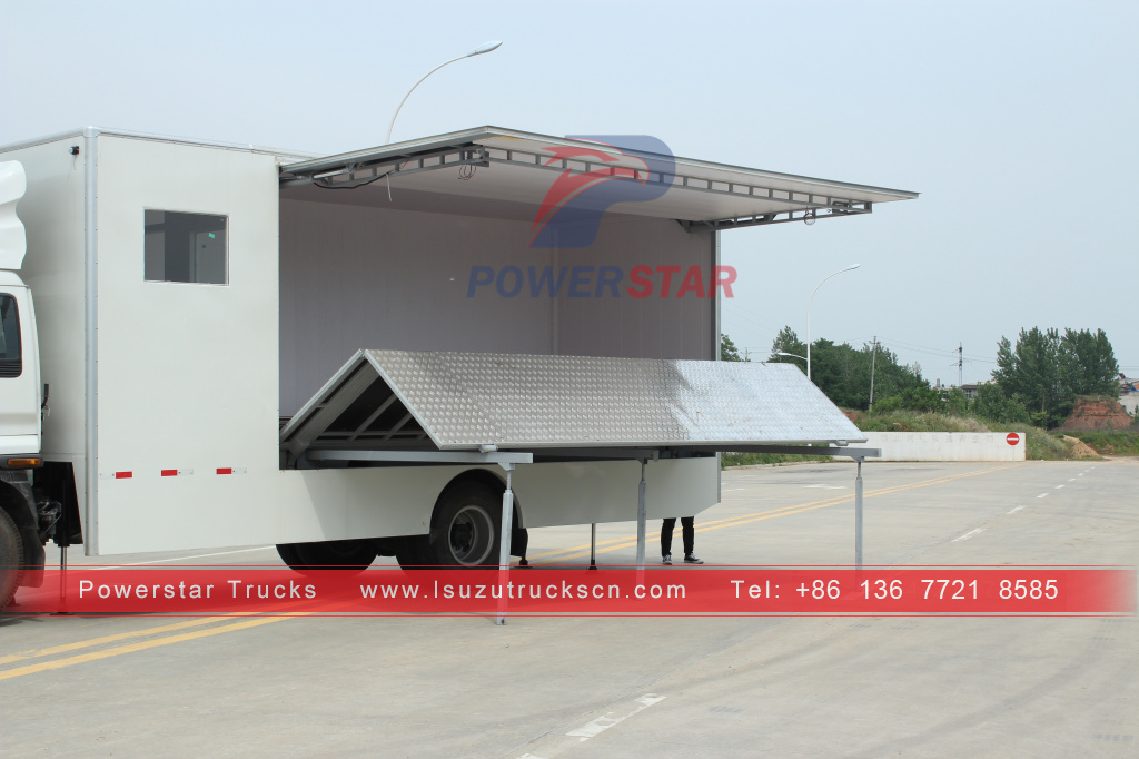 Africa Benin New ISUZU Outdoor Election Vote Car Mobile Advertising Show Truck with Foldable Stage