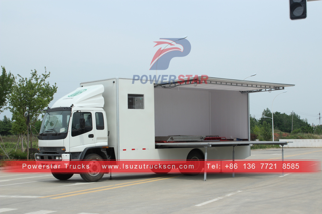 Africa Benin New ISUZU Outdoor Election Vote Car Mobile Advertising Show Truck with Foldable Stage