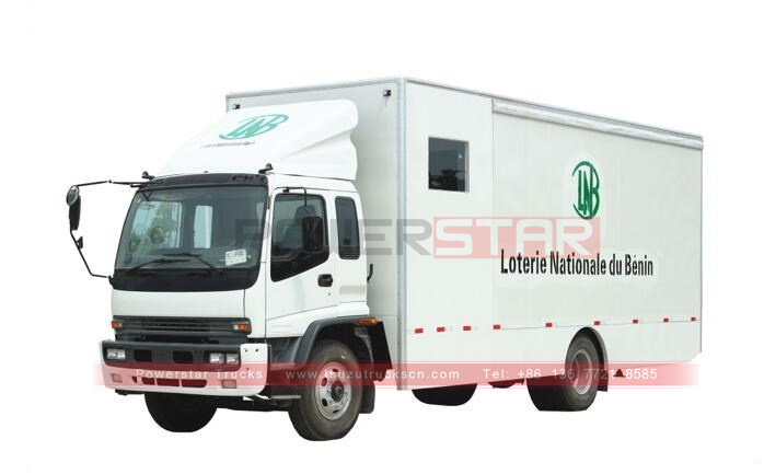 Africa Benin New ISUZU Outdoor Election Vote Car Mobile Advertising Show Truck with Foldable Stage