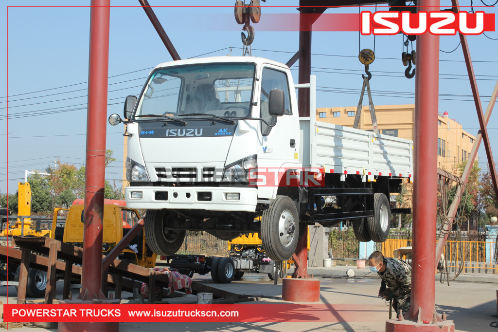 Philippines - 3 units ISUZU NKR 600P 4x4 off road dropside flatbed cargo van trucks