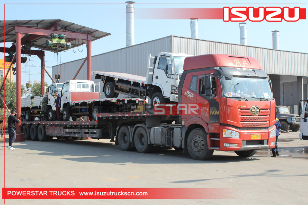 Philippines - 3 units ISUZU NKR 600P 4x4 off road dropside flatbed cargo van trucks