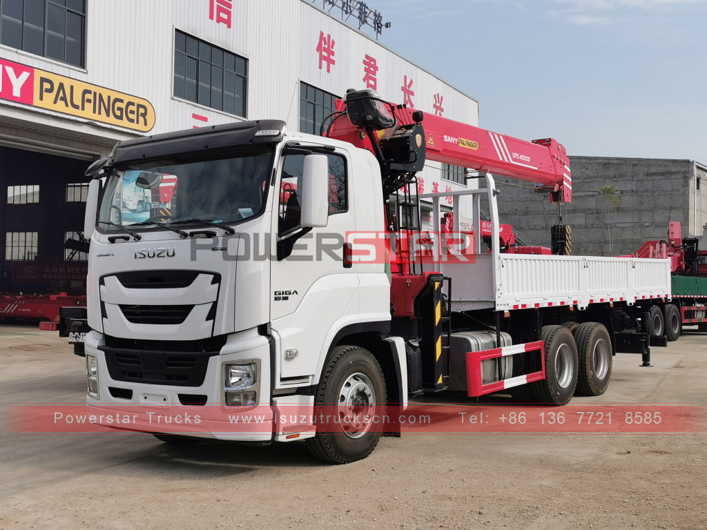 Myanmar Original ISUZU GIGA Cargo Truck Crane With Cranes Mounted 16Ton Palfinger SPS40000 Telescopic Boom Crane