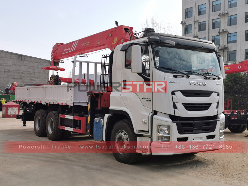 Myanmar Original ISUZU GIGA Cargo Truck Crane With Cranes Mounted 16Ton Palfinger SPS40000 Telescopic Boom Crane