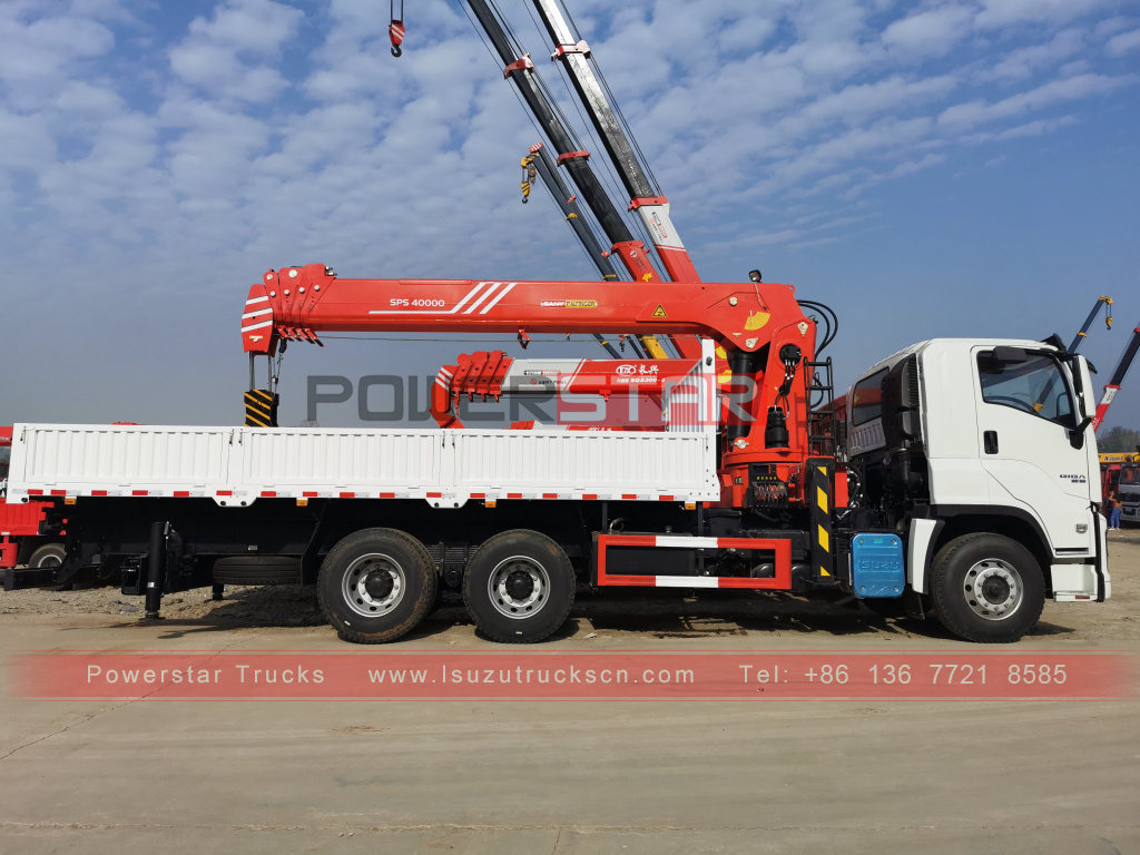 Myanmar Original ISUZU GIGA Cargo Truck Crane With Cranes Mounted 16Ton Palfinger SPS40000 Telescopic Boom Crane