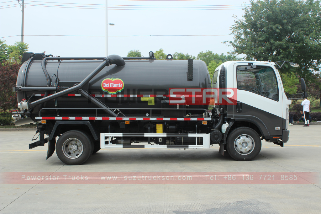 Philippines Del monte ISUZU Vacuum Suction Truck Vacuum Suction Truck ISUZU ELF 4X2 Vacuum Sewage Suction Tanke vehicel 8,000L