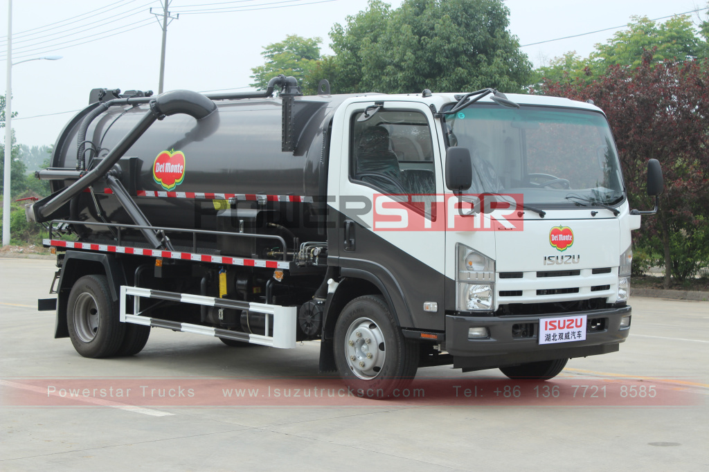 Philippines Del monte ISUZU Vacuum Suction Truck Vacuum Suction Truck ISUZU ELF 4X2 Vacuum Sewage Suction Tanke vehicel 8,000L