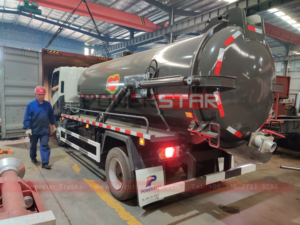 Philippines Del monte ISUZU Vacuum Suction Truck Vacuum Suction Truck ISUZU ELF 4X2 Vacuum Sewage Suction Tanke vehicel 8,000L