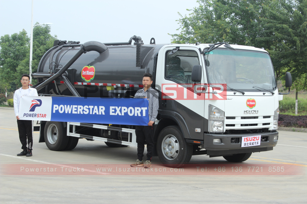 Philippines Del Monte ISUZU ELF Vacuum Sewer Septic Tanker truck