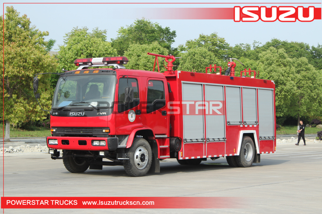 6Tons ISUZU FVR Water Foam Powder Tank Fire Fighting Trucks