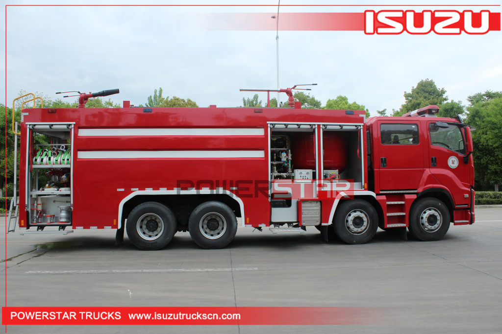 Japan ISUZU GIGA heavy duty Water Foam Powder Combined Fire Fighting Truck