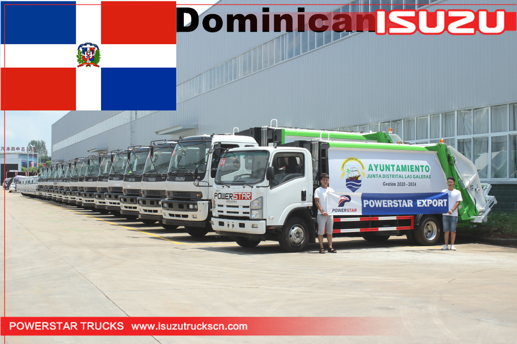 Dominican ISUZU Rear Loader Waste Collect Municipal Sanitation Garbage Compactor Truck