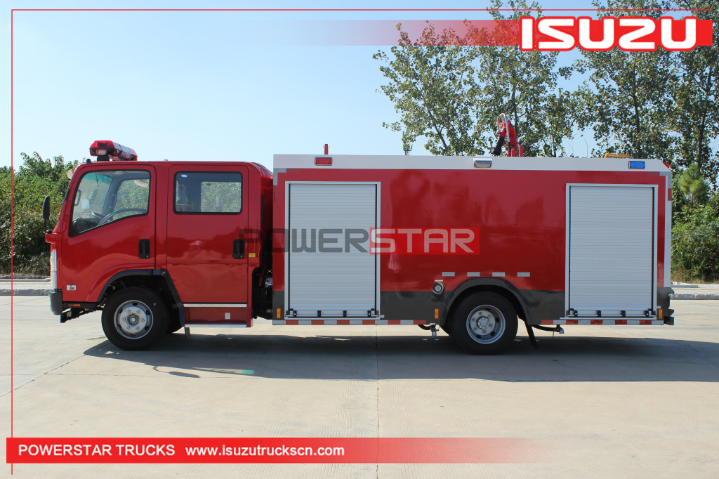 Cambodia ISUZU ELF Rescue Escape Emergency Water Foam Fire Engine 4X2 Water Fire Truck