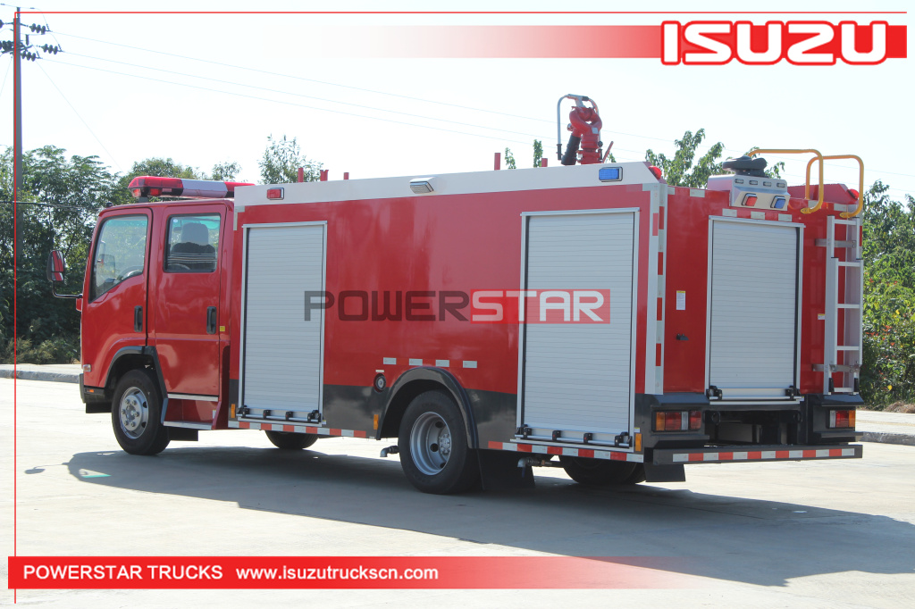 Cambodia ISUZU ELF Rescue Escape Emergency Water Foam Fire Engine 4X2 Water Fire Truck