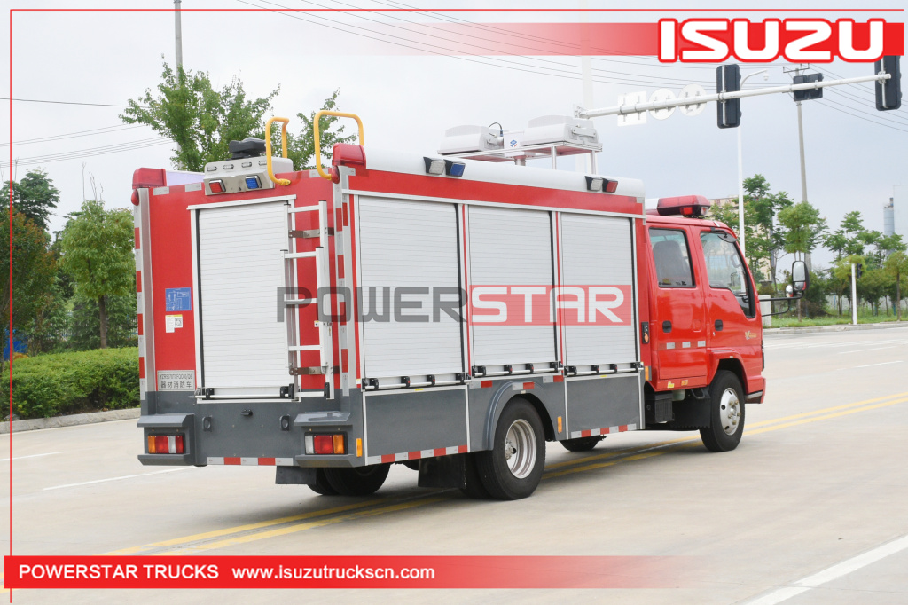 Djibouti Water tank fire truck ISUZU Foam fire vehicle for sale