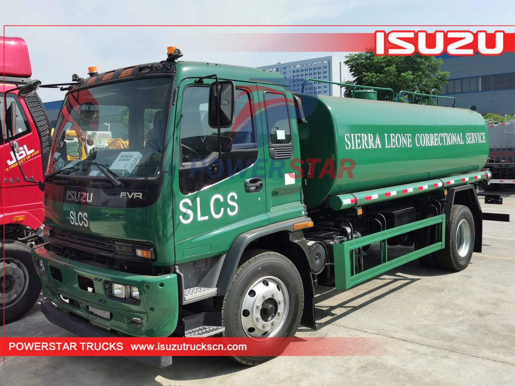 Sierra Leone ISUZU FVR Road Street Water Tank Bowser Tanker Sprinkler Sanitation Trucks for sale