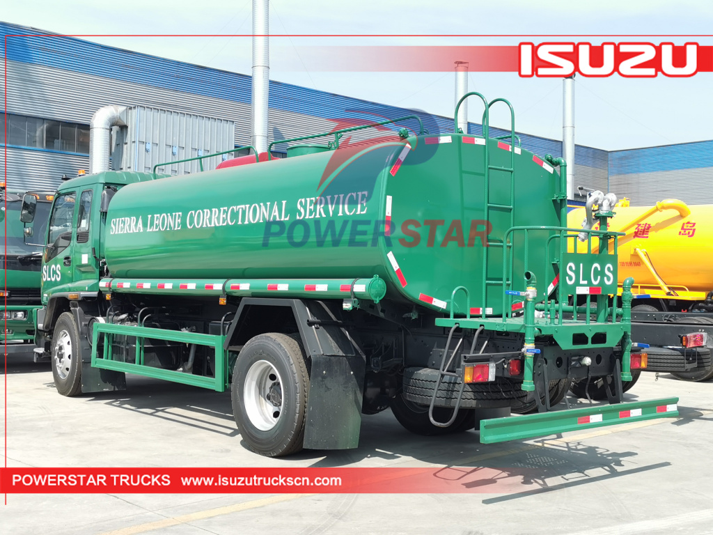 Sierra Leone ISUZU FVR Road Street Water Tank Bowser Tanker Sprinkler Sanitation Trucks for sale