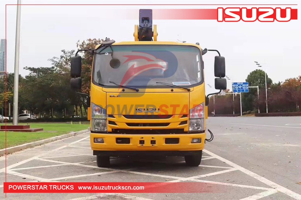 Cambodia ISUZU basket crane truck mounted aerial Man lifter trucks