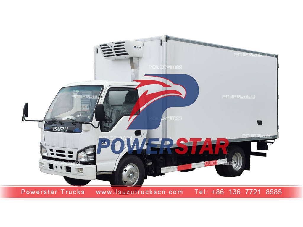 ISUZU 4×2 freezer van truck for Cambodia