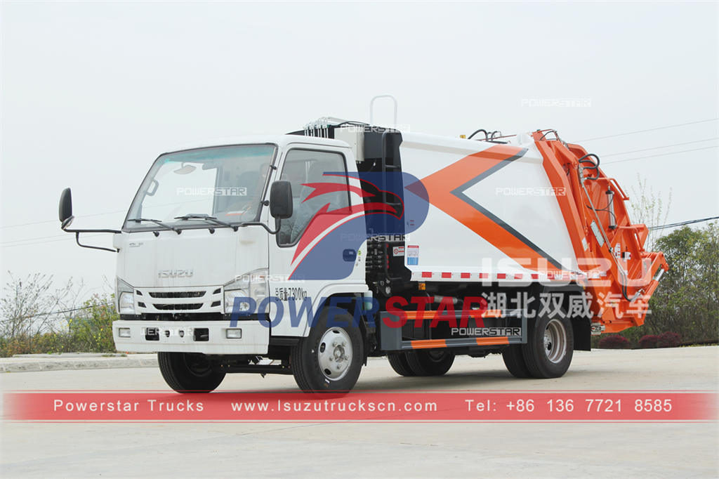 ISUZU 100P CBM garbage compression truck for Gambia