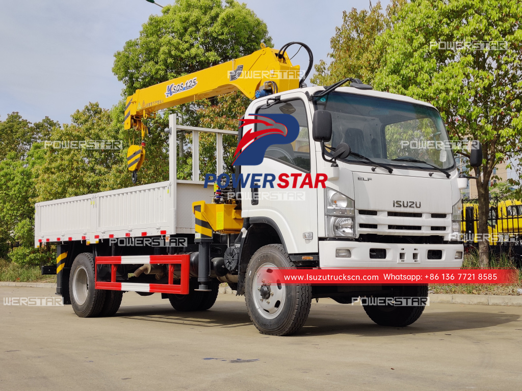 Philipppines Japan ISUZU 4x4 NPR/ELF/700P Truck Boom Crane Boom Truck 5 Ton Truck Telescopic Boom Crane