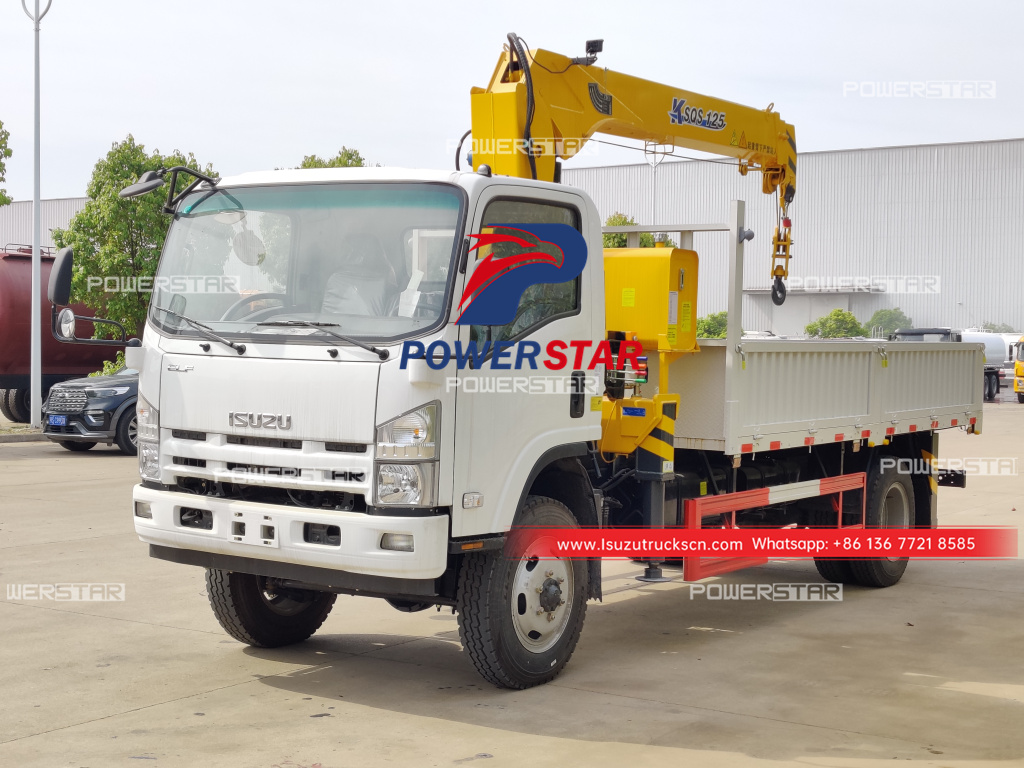 Philipppines Japan ISUZU 4x4 NPR/ELF/700P Truck Boom Crane Boom Truck 5 Ton Truck Telescopic Boom Crane