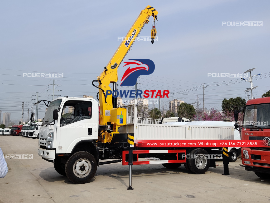 Philipppines Japan ISUZU 4x4 NPR/ELF/700P Truck Boom Crane Boom Truck 5 Ton Truck Telescopic Boom Crane