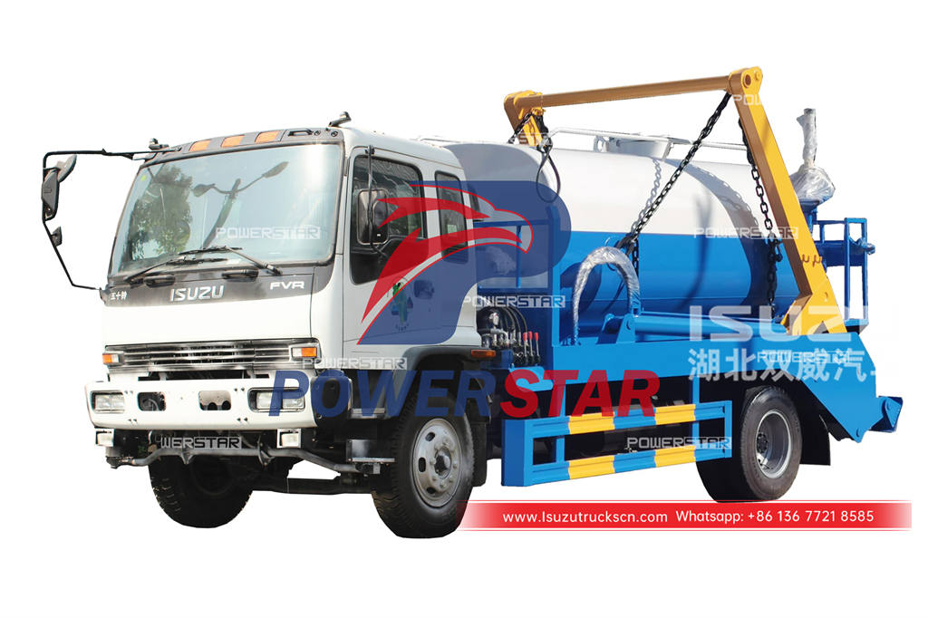 ISUZU FTR skip bin lifter with water tanker for Algeria