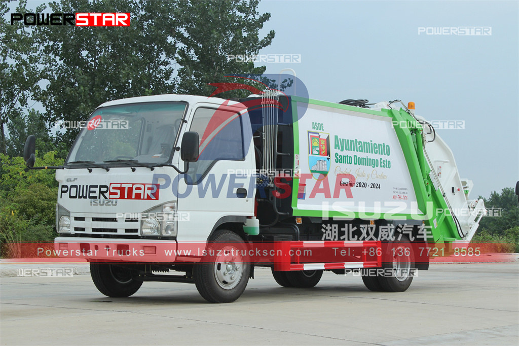 ISUZU NKR 6CBM garbage compactor trucks export to Philippines