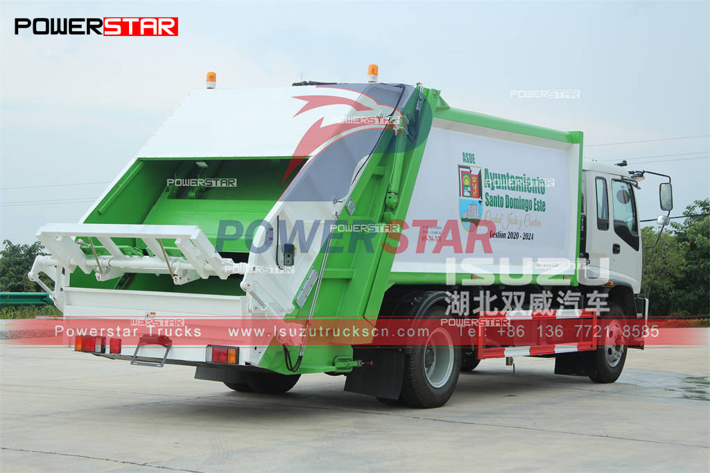 ISUZU FTR 16cbm garbage compactor trucks export to South America