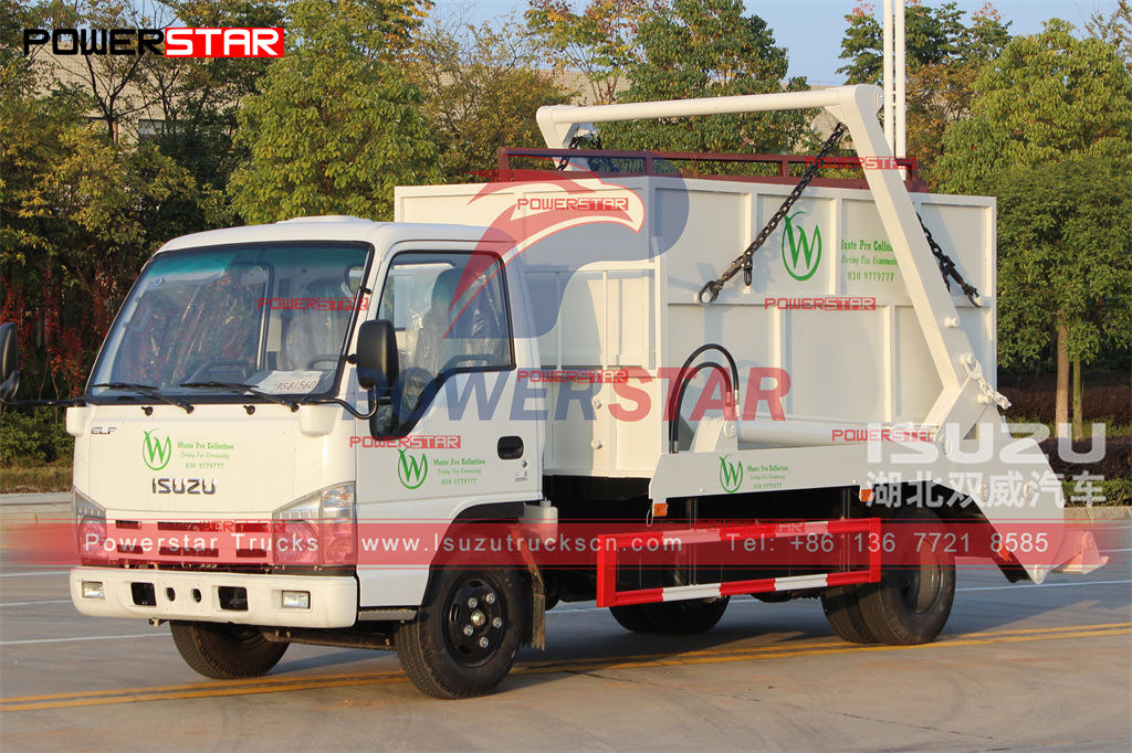 ISUZU mini 4000L skip loader garbage truck export Laos