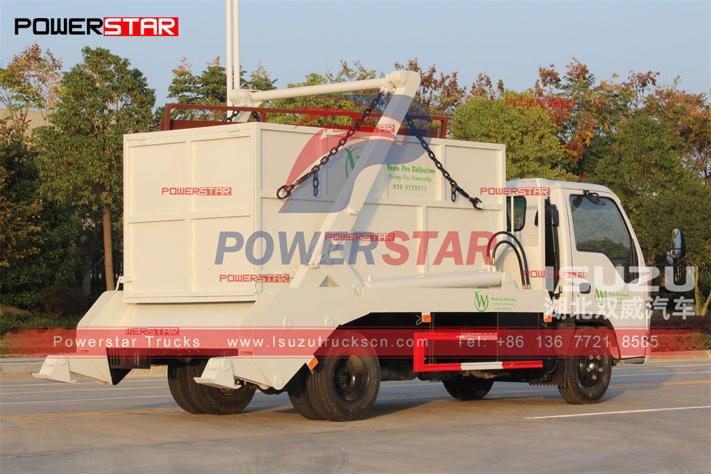 ISUZU mini 4000L skip loader garbage truck export Laos